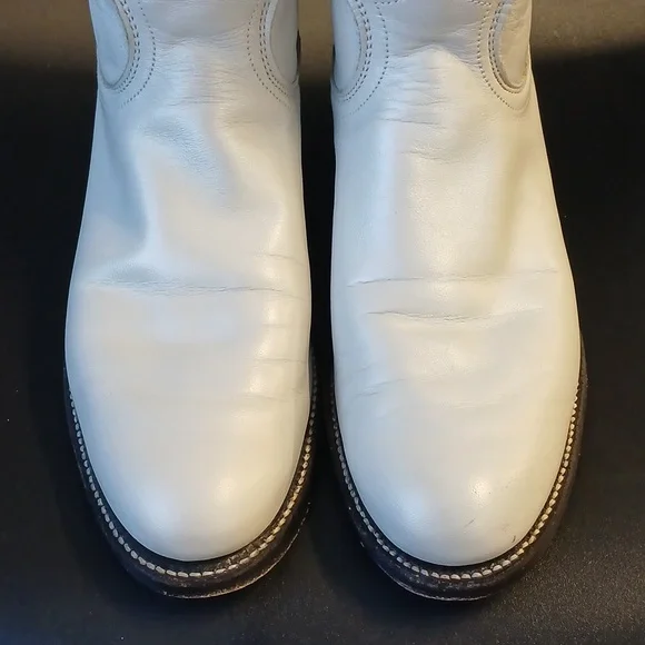 Justin Boots White Heeled Women's Boots - Picture 10 of 14